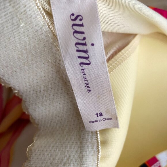 Swim By Cacique Tankini Top Multicolored Striped Tiered NWT Women's Size 18 - Picture 7 of 9